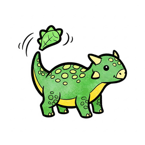 Baby Ankylosaurus Playfully Swinging its Tail Club